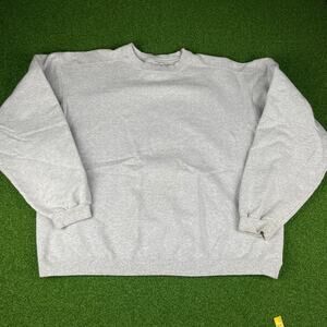 Vintage 90s Champion Gray Crew Neck Pullover Blank Sweatshirt Sz XXL